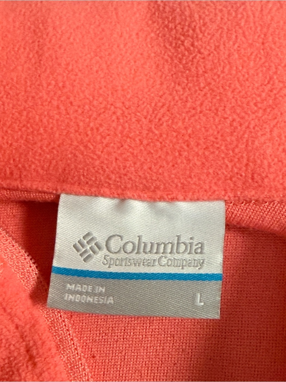 Columbia Coral Pink Fleece 1/4 Zip Pullover Jacket Large Outdoor Hiking Coat - Picture 9 of 11